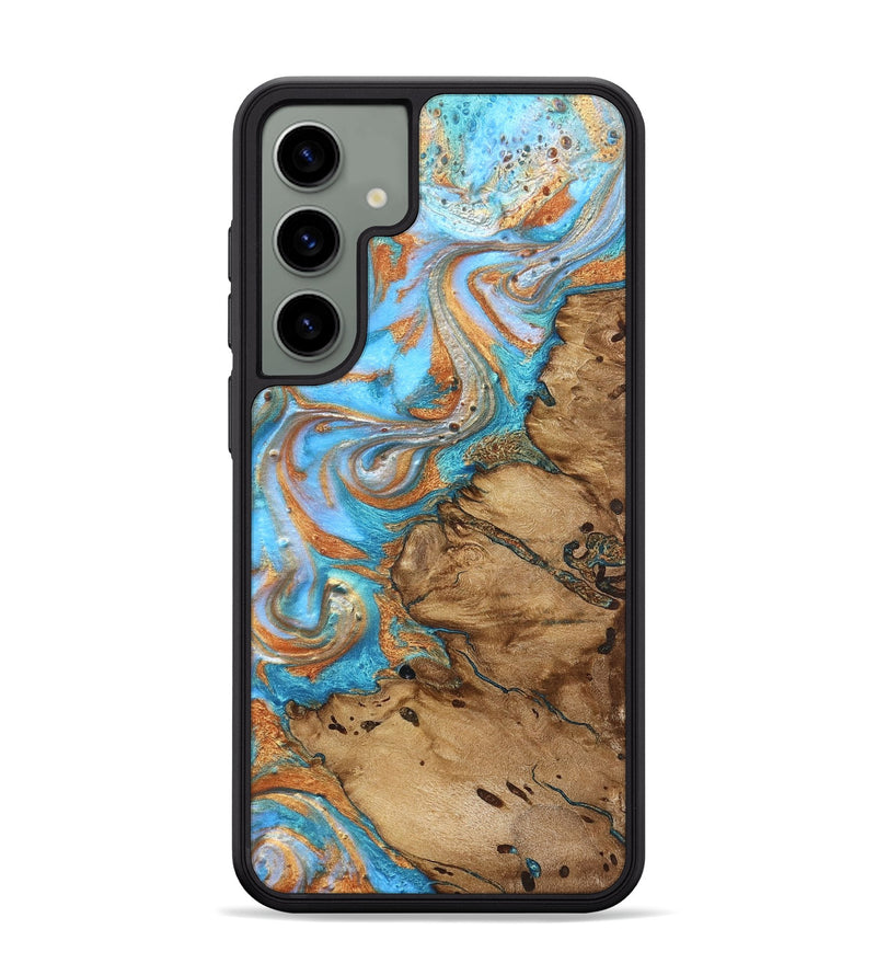 Galaxy S24 Plus Wood Phone Case - Daisie (Teal & Gold, 821851)