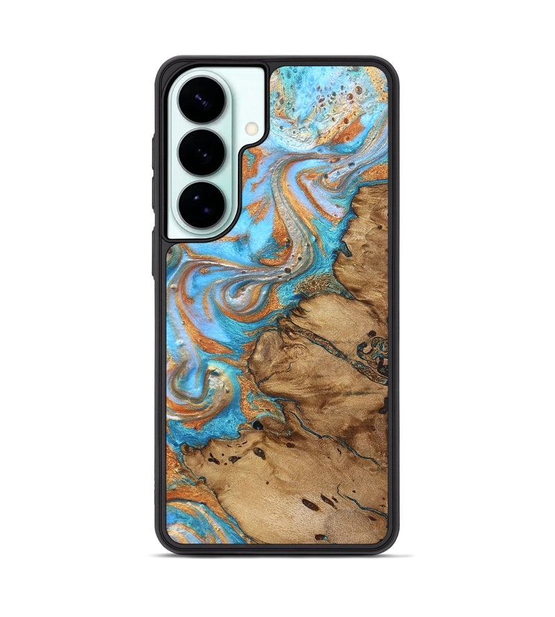 Galaxy S26 Plus Wood Phone Case - Daisie (Teal & Gold, 821851)