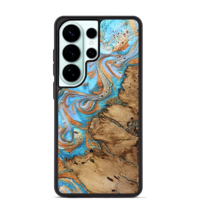 Galaxy S26 Ultra Wood Phone Case - Daisie (Teal & Gold, 821851)