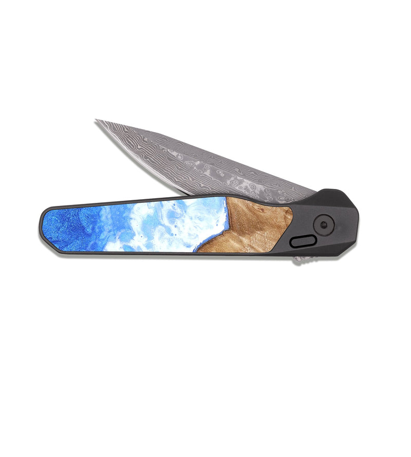EDC Dark Damascus Wood Pocket Knife - Dominic (Coastal, 821870)