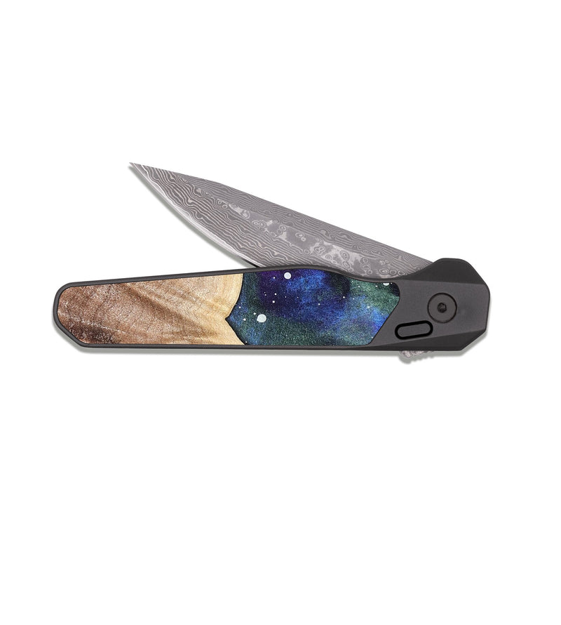 EDC Dark Damascus Wood Pocket Knife - Lyndsay (Cosmos, 821875)