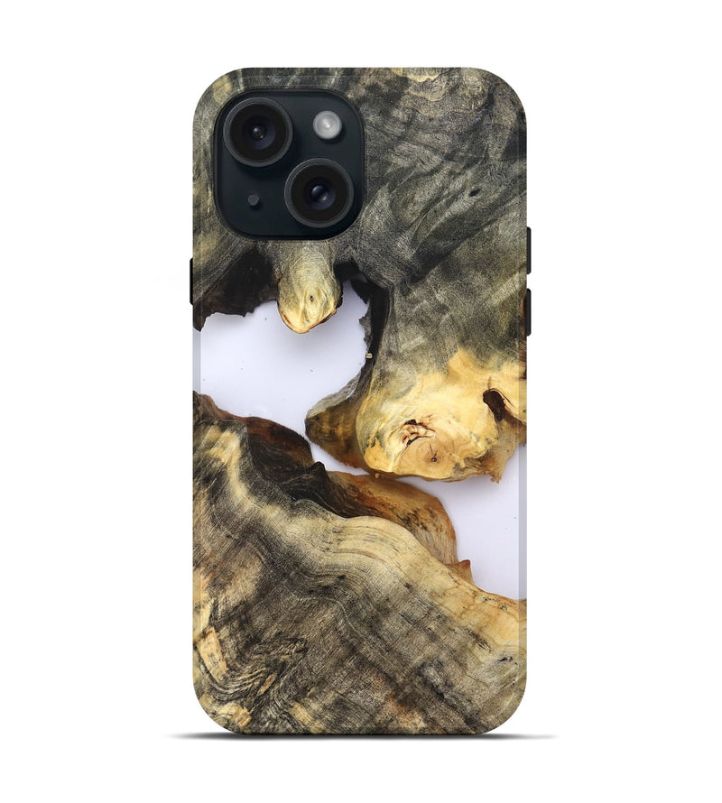 iPhone 15 Wood Live Edge Phone Case - Maura (Clear, 821887)