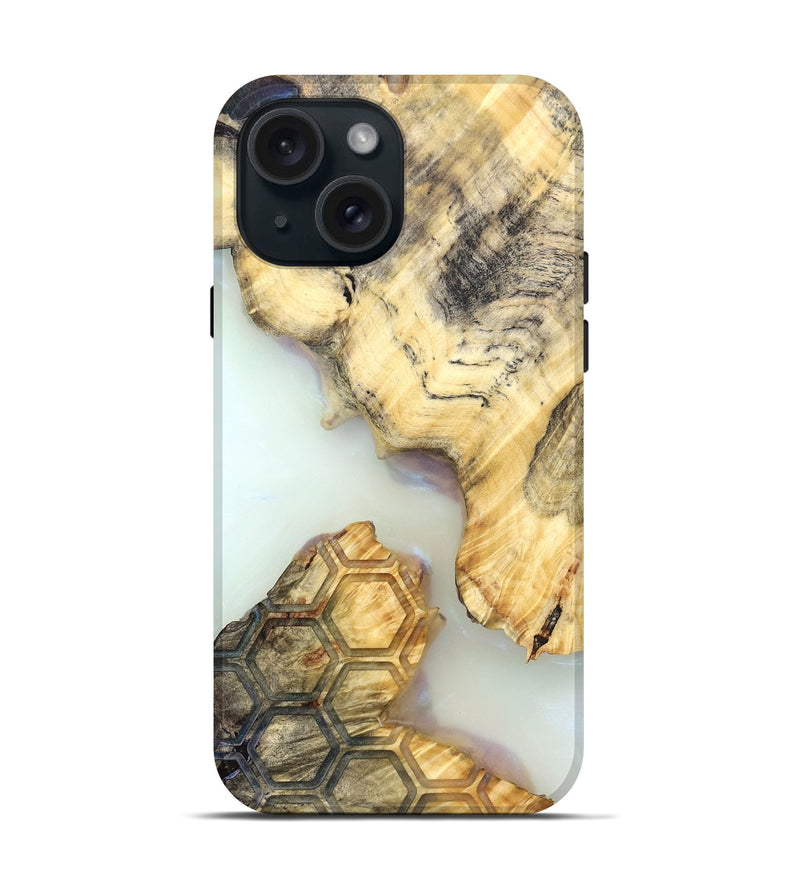 iPhone 15 Wood Live Edge Phone Case - Elina (Clear, 821888)