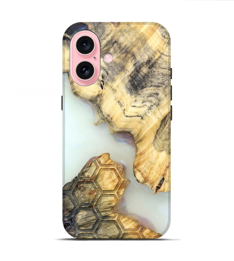 iPhone 16 Wood Live Edge Phone Case - Elina (Clear, 821888)