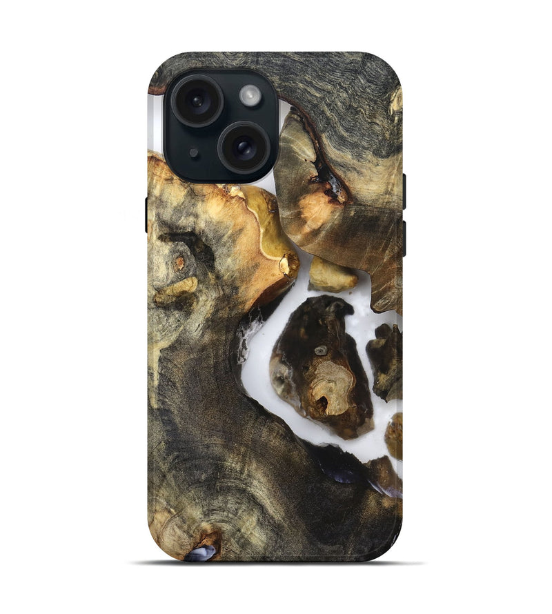 iPhone 15 Wood Live Edge Phone Case - Laureen (Clear, 821890)