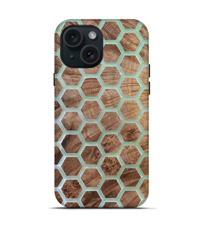 iPhone 15 Wood Live Edge Phone Case - Alesha (Pattern, 821891)