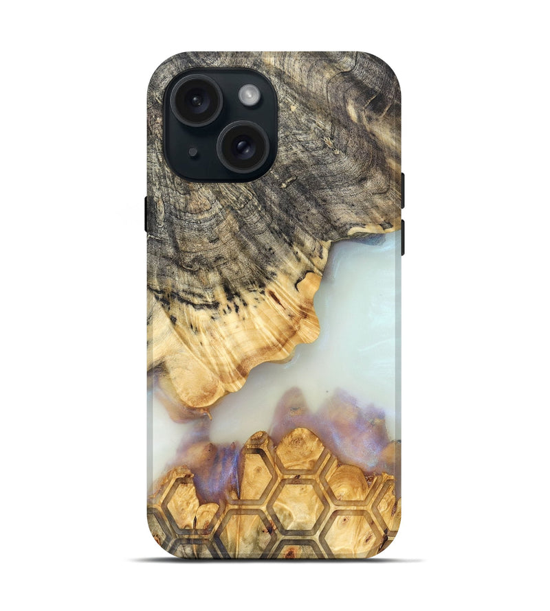 iPhone 15 Wood Live Edge Phone Case - Janiah (Clear, 821895)