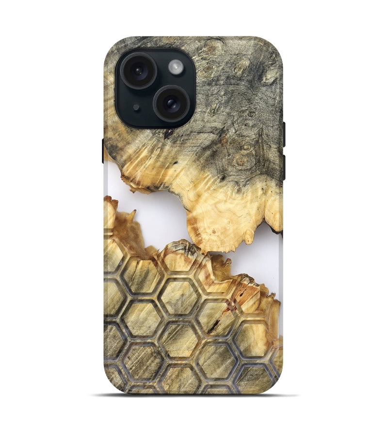 iPhone 15 Wood Live Edge Phone Case - Tasia (Clear, 821898)