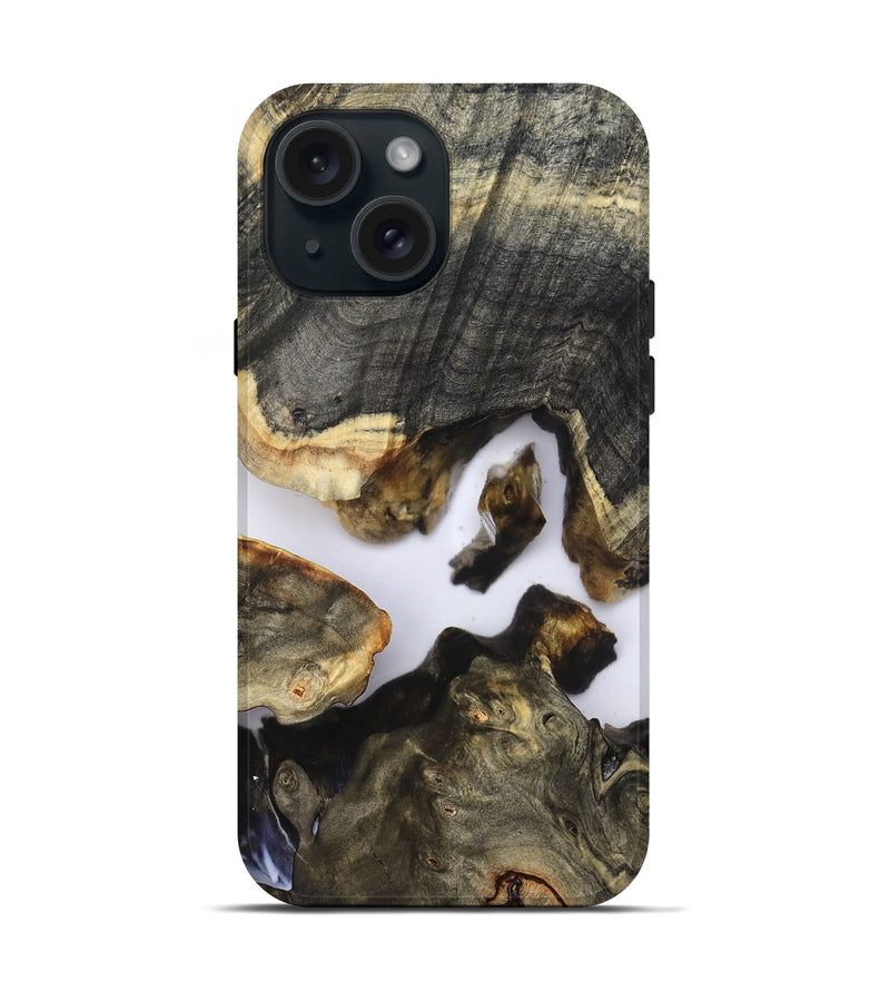 iPhone 15 Wood Live Edge Phone Case - Venus (Clear, 821899)