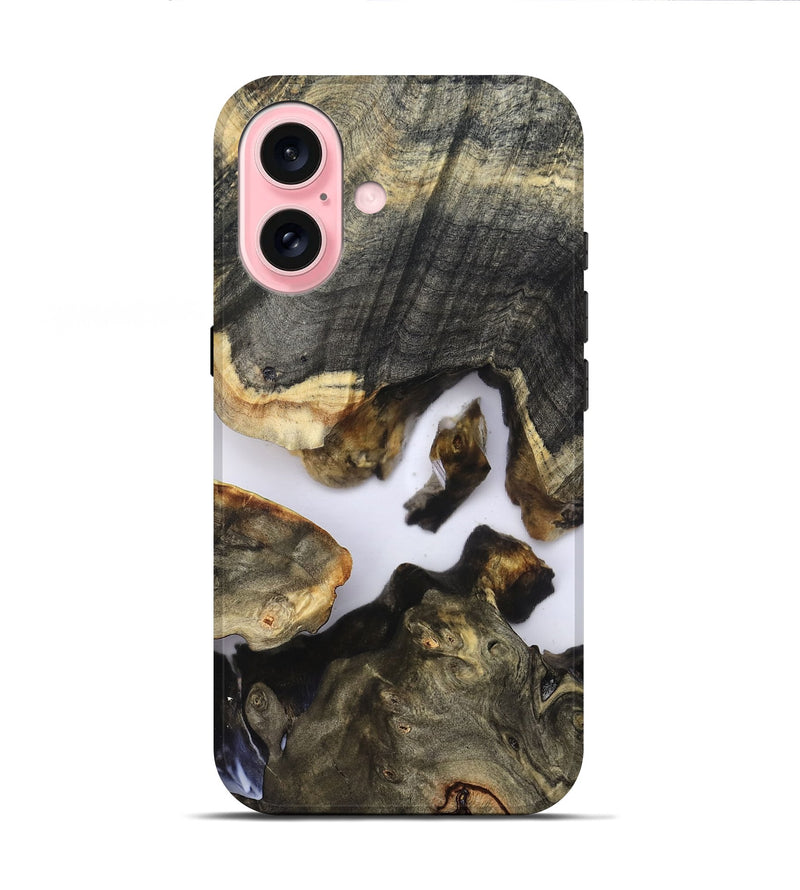 iPhone 16 Wood Live Edge Phone Case - Venus (Clear, 821899)
