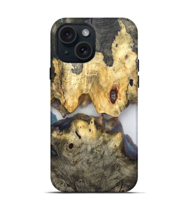 iPhone 15 Wood Live Edge Phone Case - Ingrid (Clear, 821902)