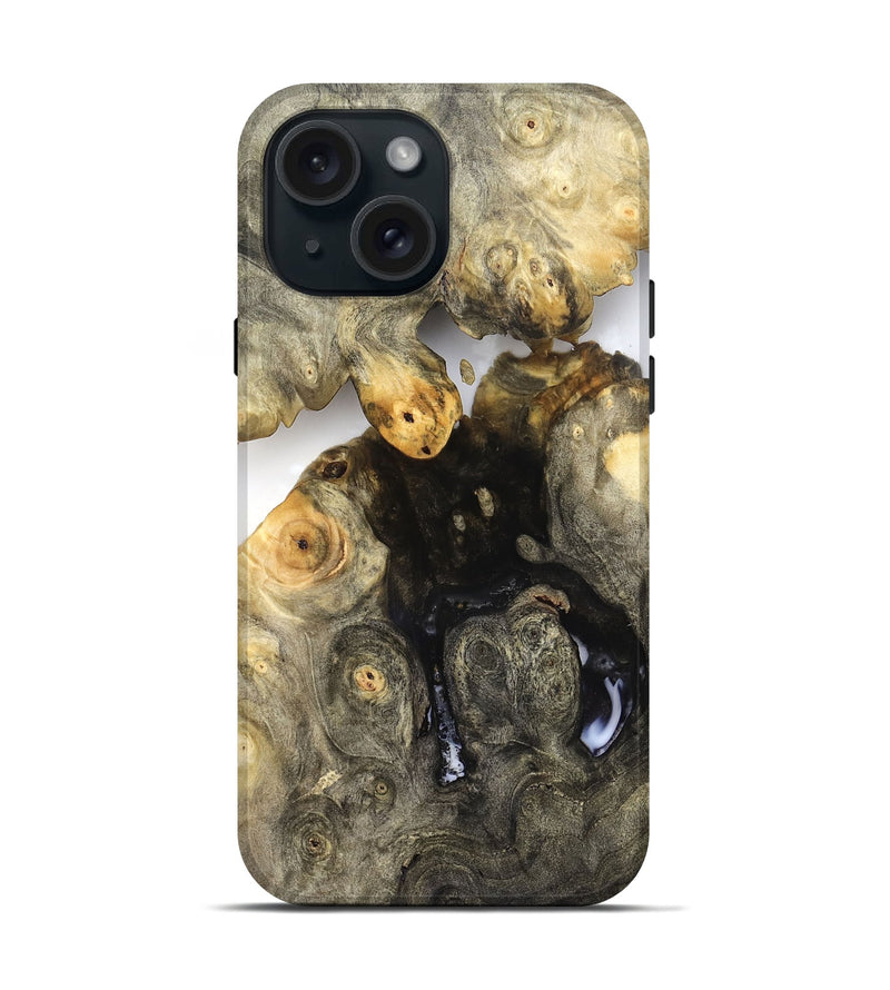 iPhone 15 Wood Live Edge Phone Case - Zayne (Clear, 821903)