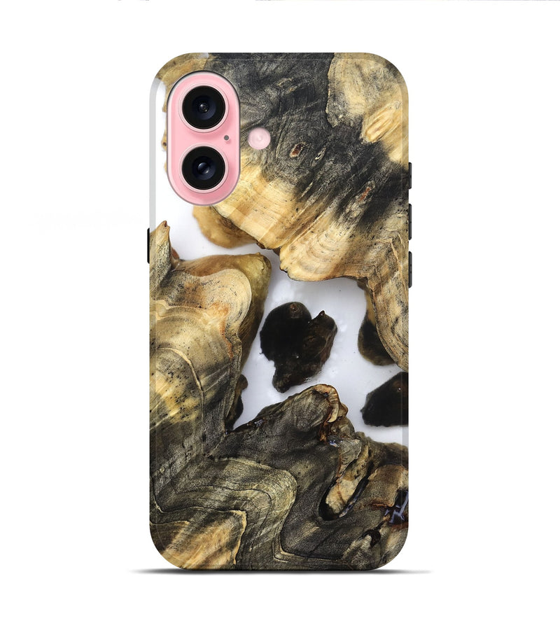 iPhone 16 Wood Live Edge Phone Case - Mila (Clear, 821907)