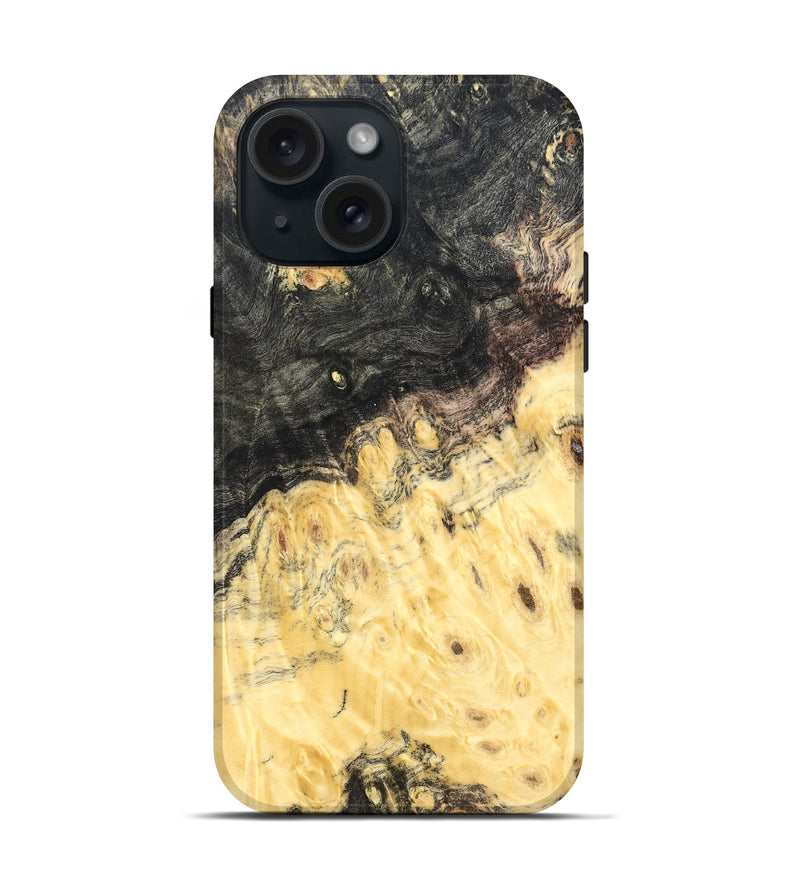 iPhone 15 Wood Live Edge Phone Case - Yasmine (Wood Burl, 821910)