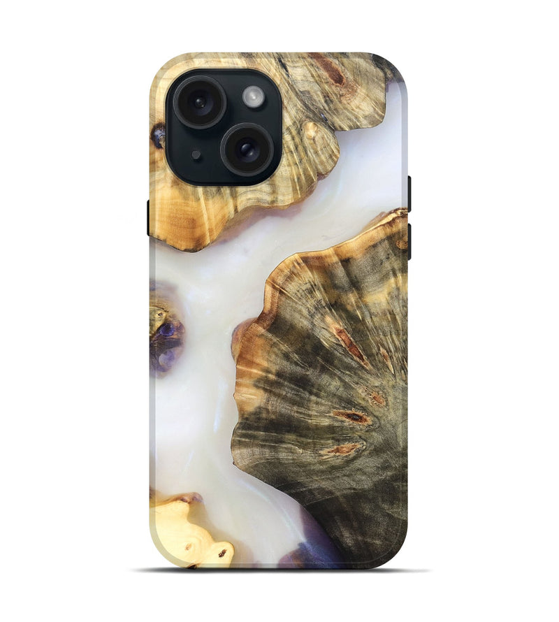 iPhone 15 Wood Live Edge Phone Case - Ryan (Clear, 821913)