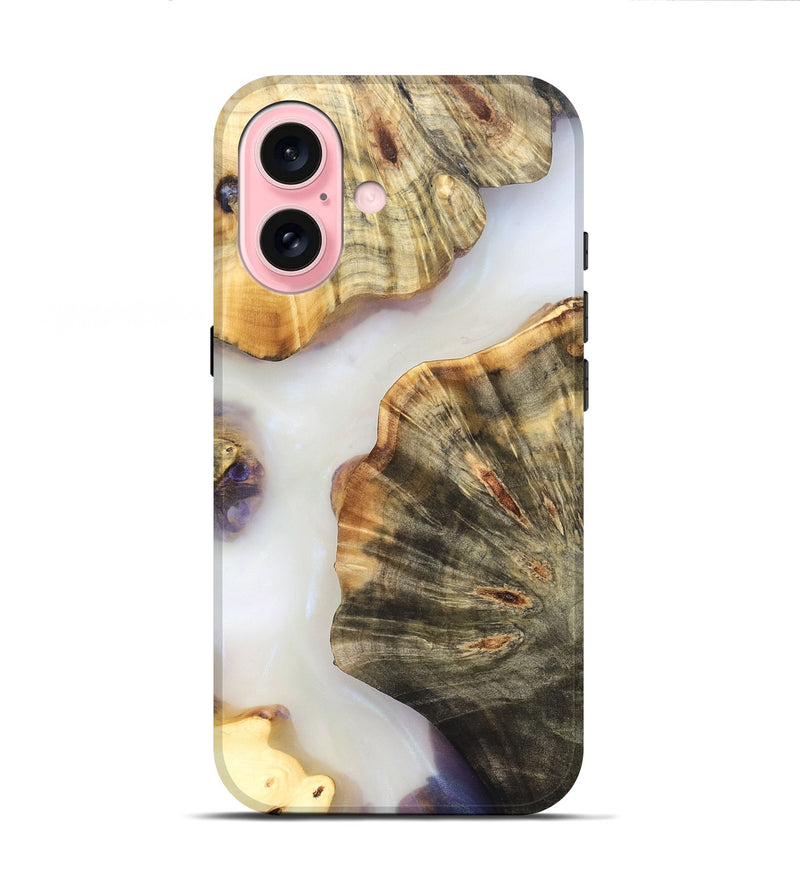 iPhone 16 Wood Live Edge Phone Case - Ryan (Clear, 821913)