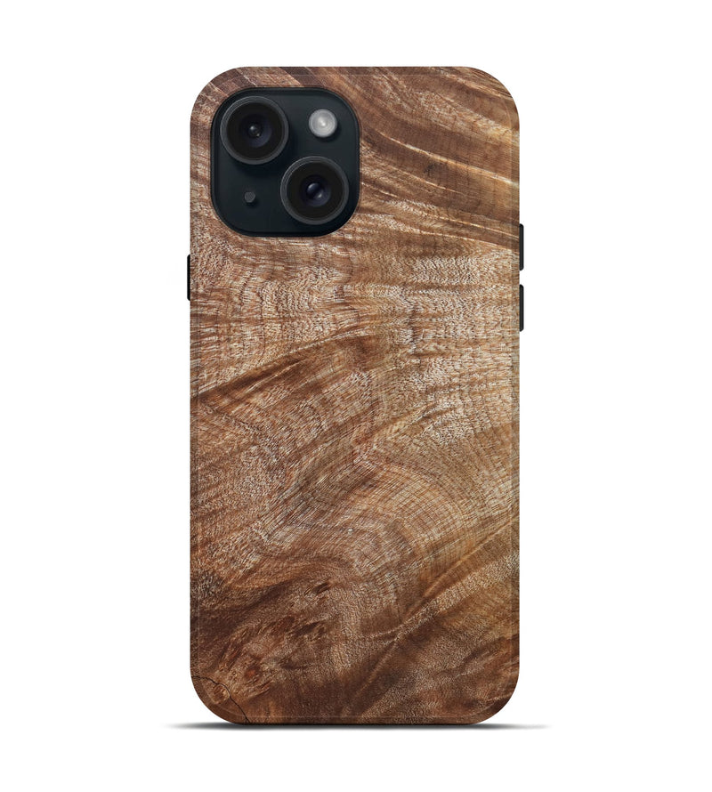 iPhone 15 Wood Live Edge Phone Case - Araceli (Wood Burl, 821914)