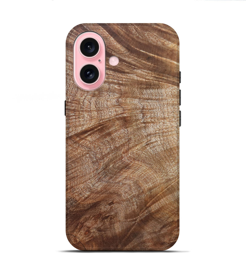 iPhone 16 Wood Live Edge Phone Case - Araceli (Wood Burl, 821914)