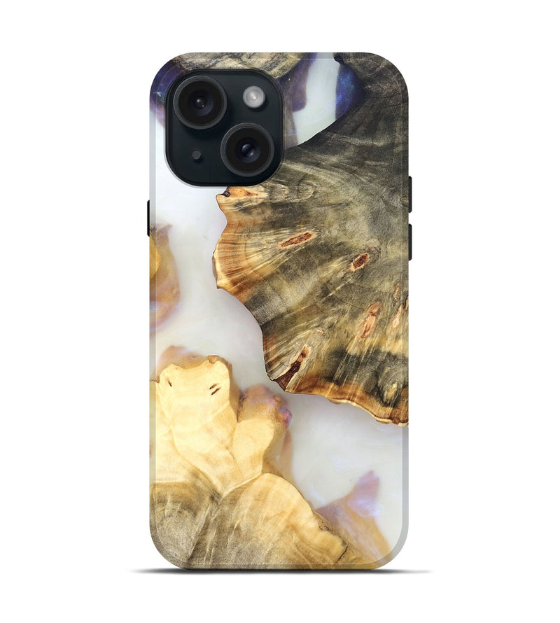iPhone 15 Wood Live Edge Phone Case - Bobby (Clear, 821917)
