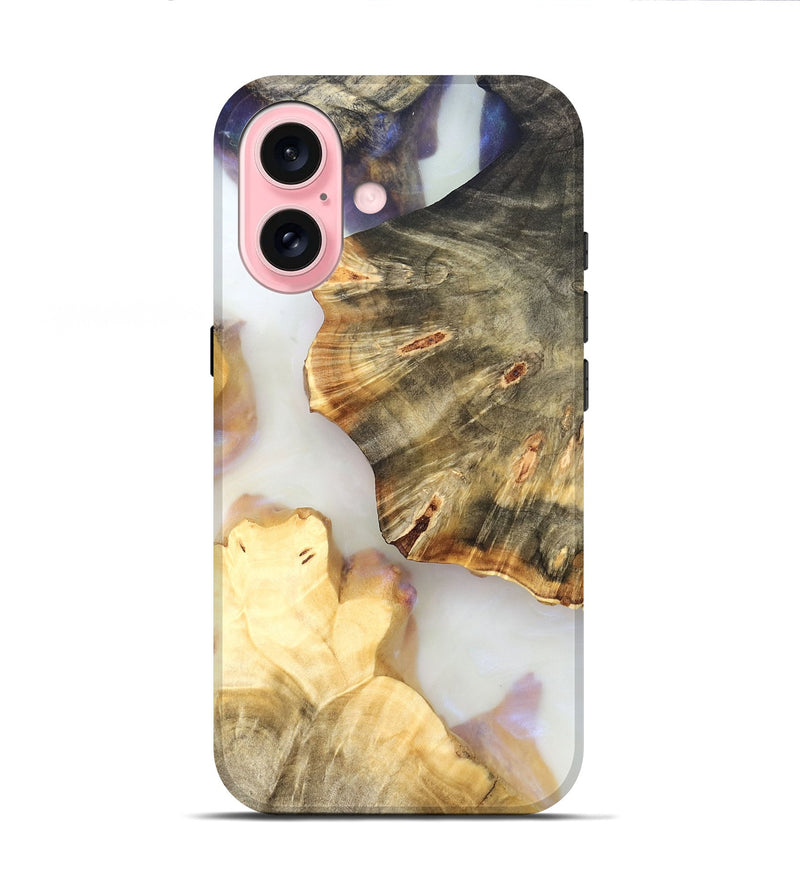 iPhone 16 Wood Live Edge Phone Case - Bobby (Clear, 821917)