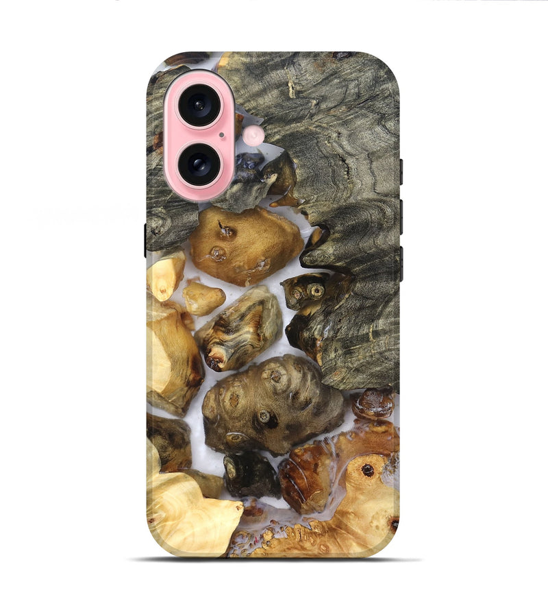 iPhone 16 Wood Live Edge Phone Case - Elenora (Clear, 821918)