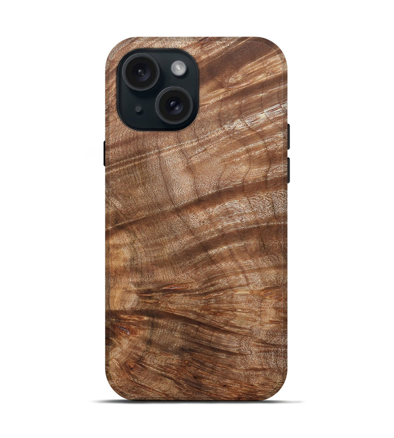 iPhone 15 Wood Live Edge Phone Case - Eva (Wood Burl, 821926)