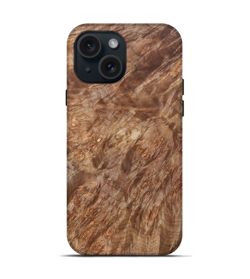 iPhone 15 Wood Live Edge Phone Case - Milo (Wood Burl, 821928)