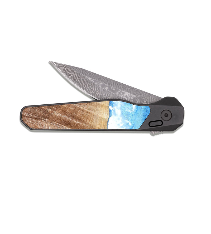 EDC Dark Damascus Wood Pocket Knife - Jayden (Coastal, 821931)