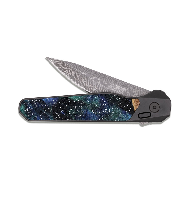EDC Dark Damascus Wood Pocket Knife - Melissa (Cosmos, 821951)