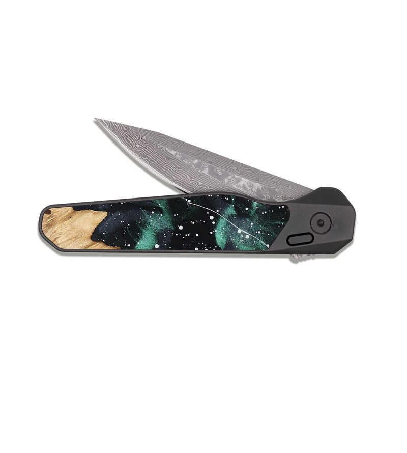 EDC Dark Damascus Wood Pocket Knife - Sammy (Cosmos, 821953)