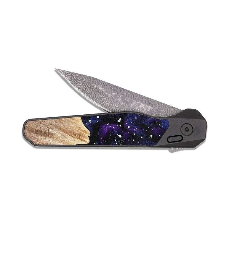 EDC Dark Damascus Wood Pocket Knife - Jeff (Cosmos, 821955)