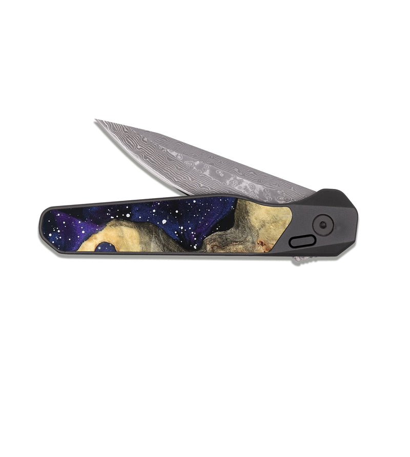 EDC Dark Damascus Wood Pocket Knife - Josette (Cosmos, 821956)