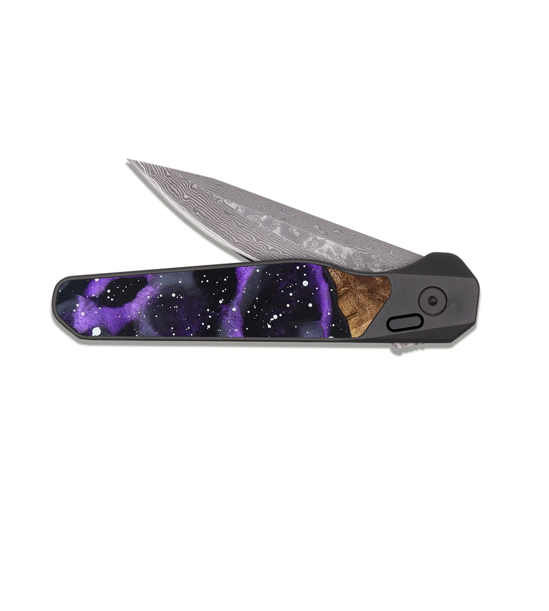 EDC Dark Damascus Wood Pocket Knife - Jammie (Cosmos, 821963)