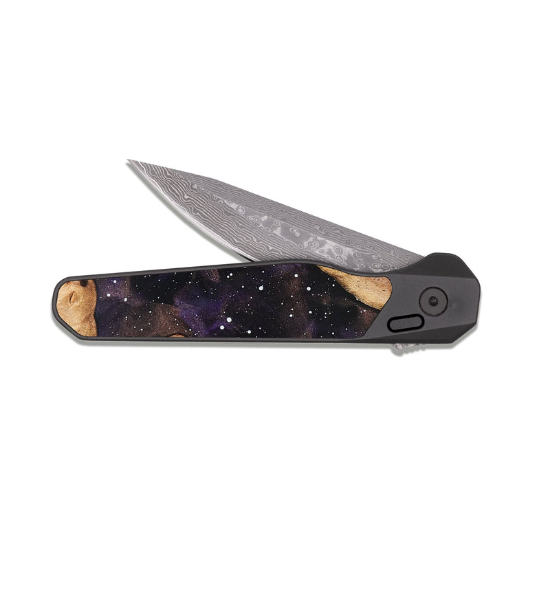 EDC Dark Damascus Wood Pocket Knife - Ami (Cosmos, 821967)