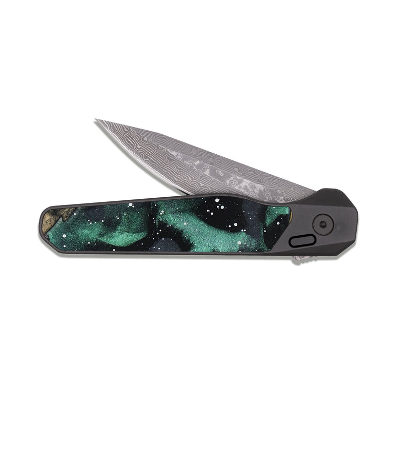 EDC Dark Damascus Wood Pocket Knife - Kayli (Cosmos, 821969)