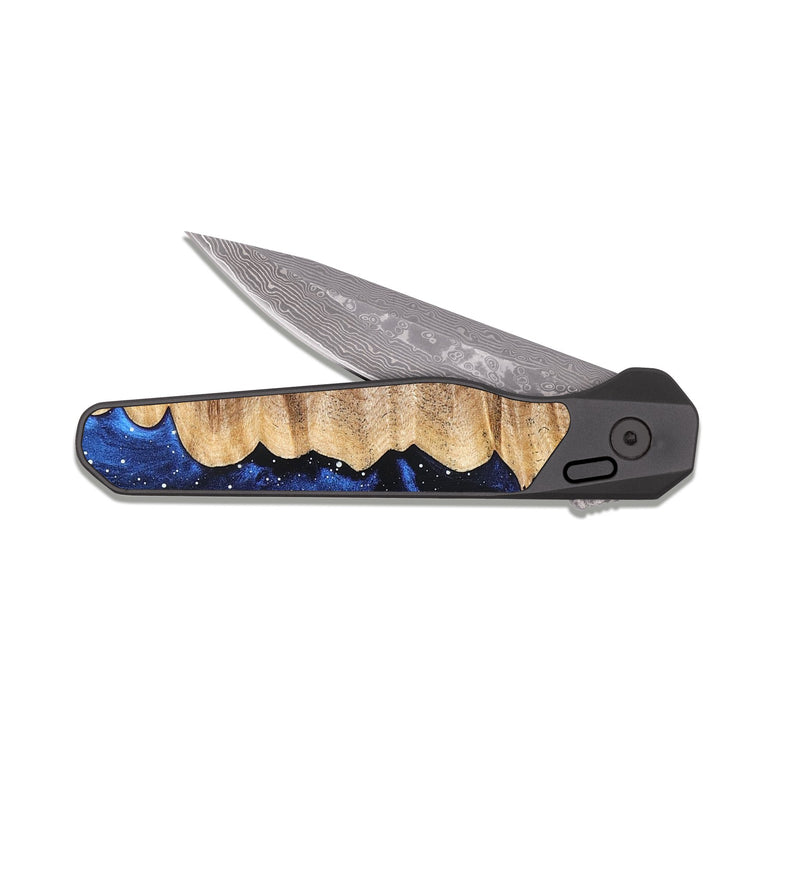 EDC Dark Damascus Wood Pocket Knife - Laraine (Cosmos, 821973)