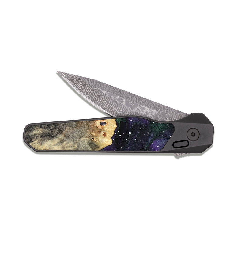 EDC Dark Damascus Wood Pocket Knife - Carla (Cosmos, 821977)