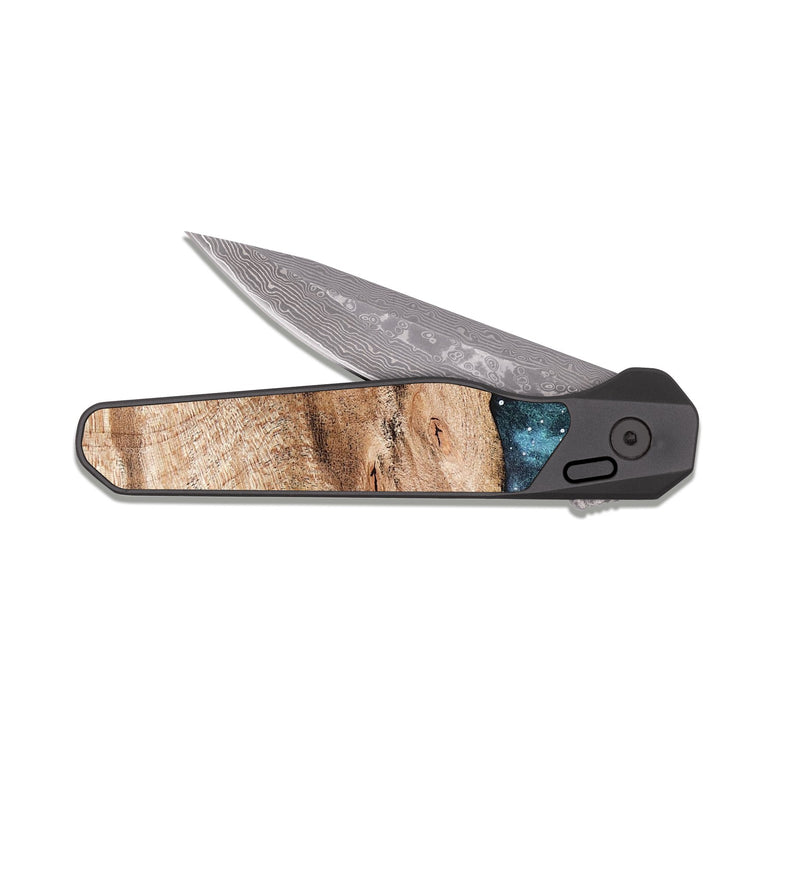 EDC Dark Damascus Wood Pocket Knife - Miller (Cosmos, 821978)