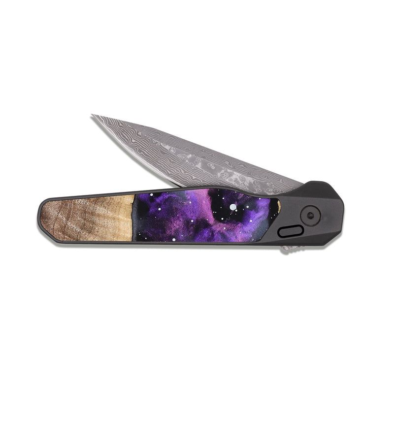 EDC Dark Damascus Wood Pocket Knife - Howell (Cosmos, 821982)