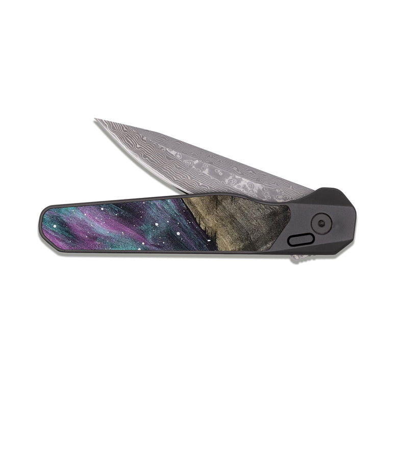 EDC Dark Damascus Wood Pocket Knife - Horatio (Cosmos, 821984)