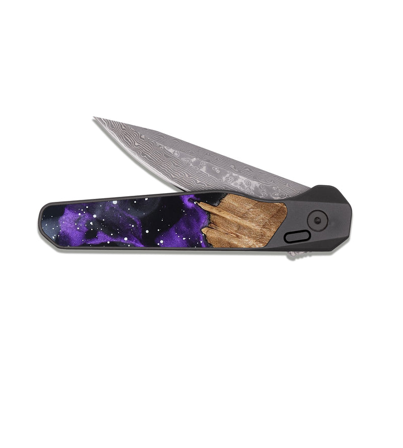 EDC Dark Damascus Wood Pocket Knife - Kanye (Cosmos, 821988)