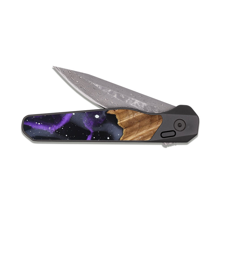EDC Dark Damascus Wood Pocket Knife - Lige (Cosmos, 821993)