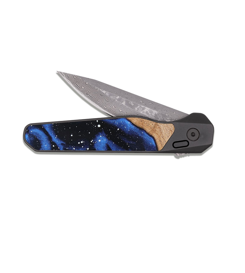 EDC Dark Damascus Wood Pocket Knife - Bud (Cosmos, 821996)