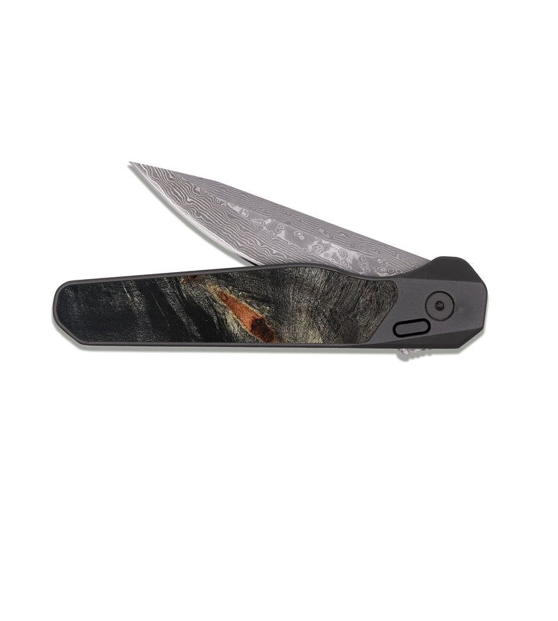 EDC Dark Damascus Wood Pocket Knife - Aaron (Cosmos, 822000)