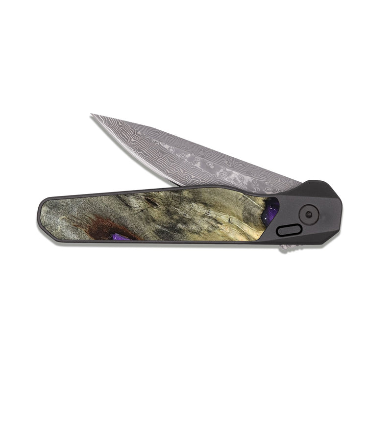 EDC Dark Damascus Wood Pocket Knife - Justus (Cosmos, 822009)