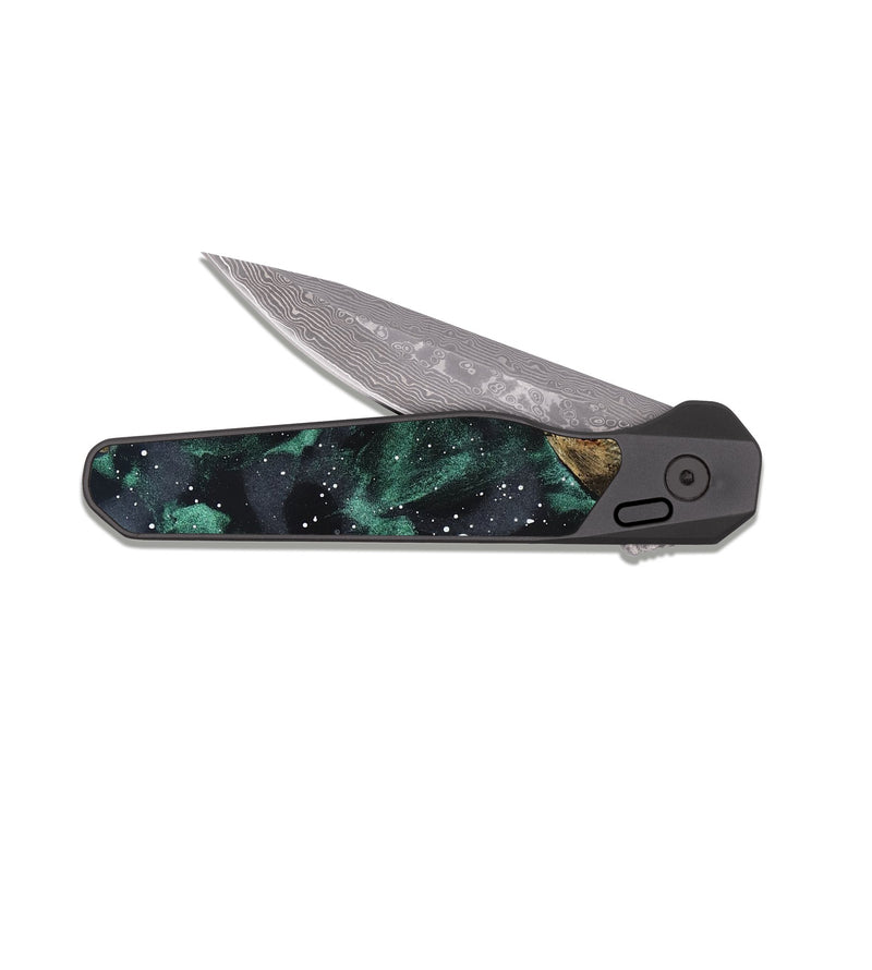 EDC Dark Damascus Wood Pocket Knife - Gerard (Cosmos, 822014)