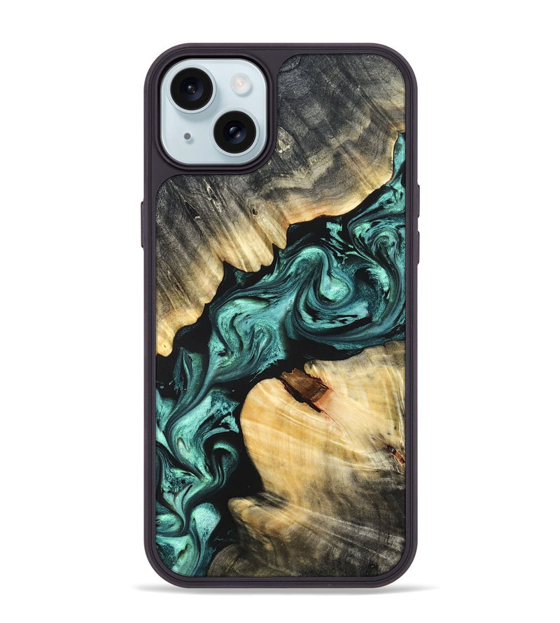 iPhone 15 Plus Wood Phone Case - Vienna (Green, 822019)