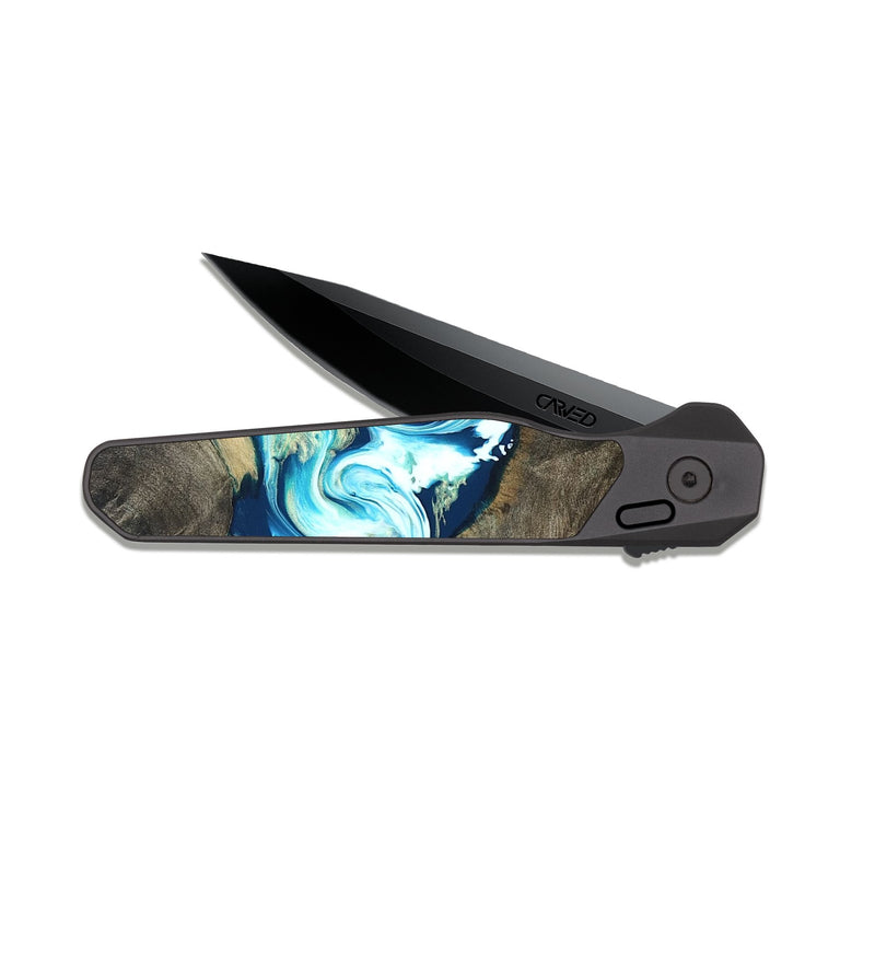 EDC Dark Slate Wood Pocket Knife - Tayler (Blue, 822026)