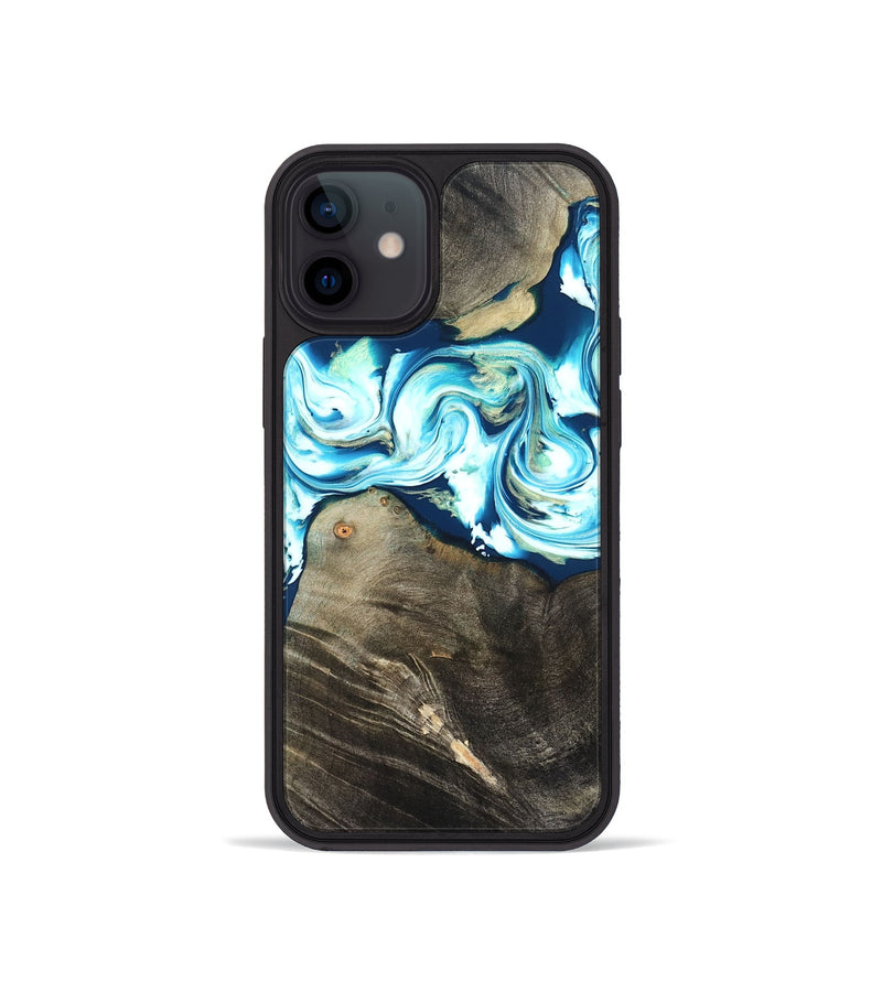 iPhone 12 mini Wood Phone Case - Tayler (Blue, 822026)