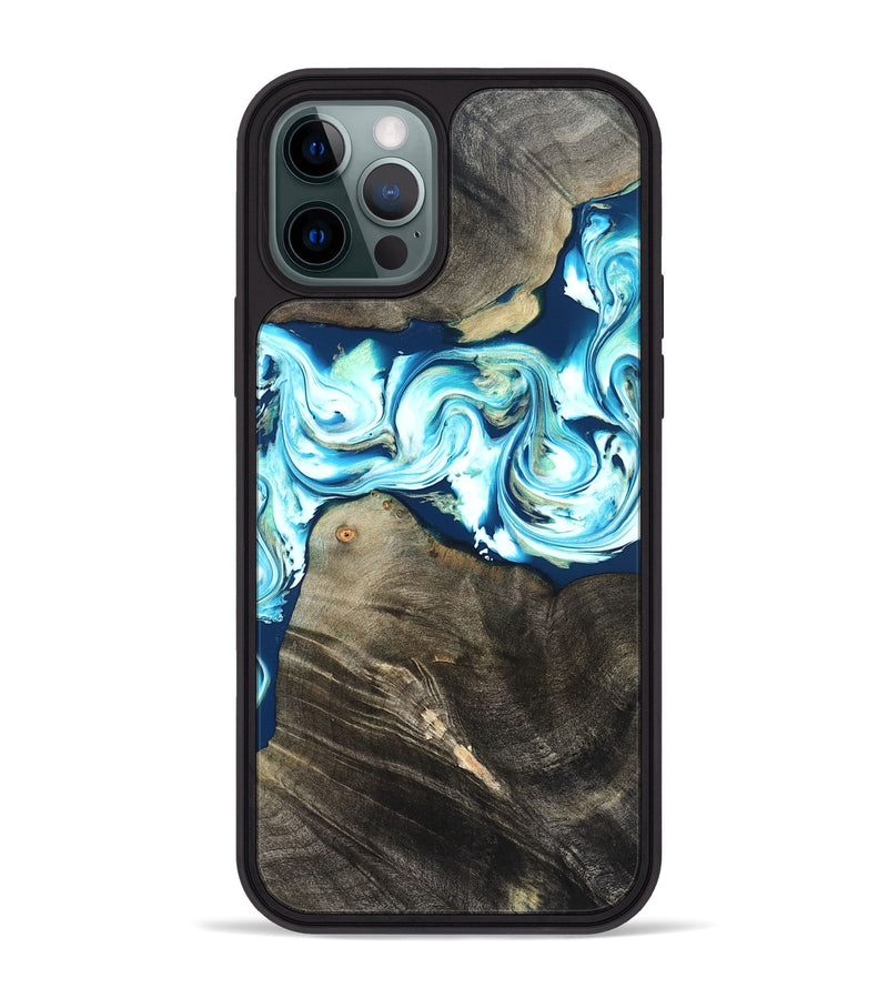 iPhone 12 Pro Max Wood Phone Case - Tayler (Blue, 822026)